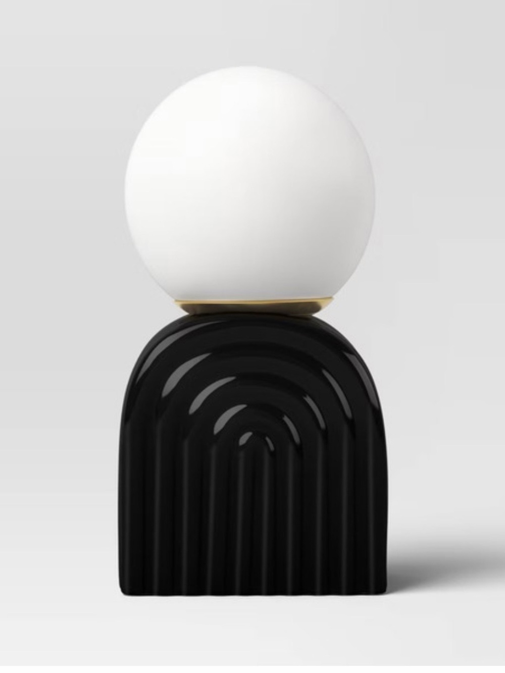 Room Essentials Orb Glass Shade Ceramic Base Table Lamp Black Set of Two NEW